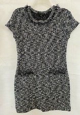 NWT Ann Taylor Short Sleeve Petite CottonMidi Dress Black White SZ SP