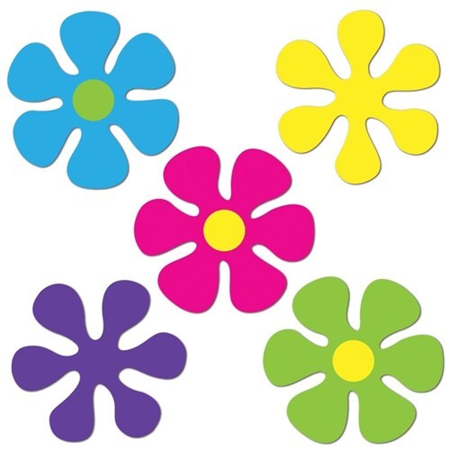 Mini Retro Flower Cutouts 10 Pack 4.5
