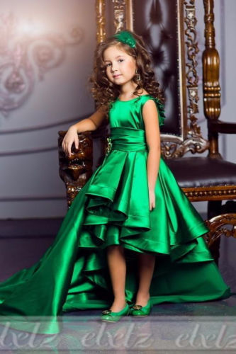 Elegeant Green Flower Girls' Pageant Dress Dance Ball Party Wedding Formal Gown - Picture 1 of 9