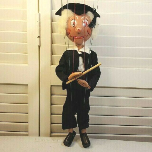 1960's SCHOOLMASTER SM Toy Marionette Vintage Pelham Puppets (England) professor 1960's SCHOOLMASTER SM Toy Marionette Vintage Pelham Puppets (England) professor
