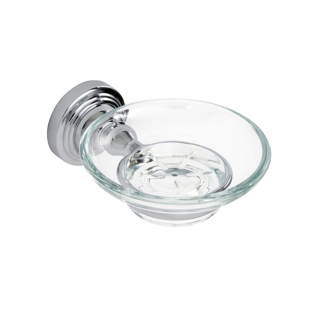 Showerdrape Fidelity Chrome Glass Wall Mounted Soap Dish