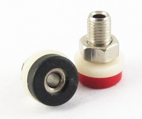 100 piezas poste de unión de 2 mm para terminales de enchufe de plátano de 2 mm sondas rojo + negro