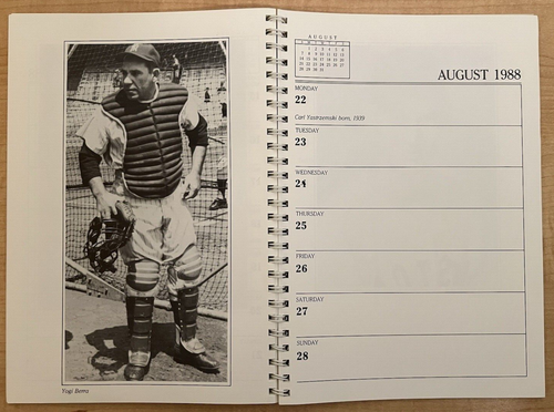 1988 Macmillan Baseball Engagement Spiral Weekly Calendar Ruth/Mantle/Mays - Picture 12 of 24