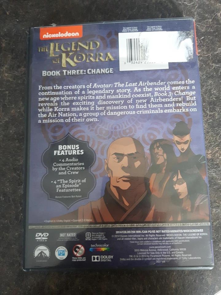 The Legend Of Korra 2014 DVD Movie Widescreen Good Condition - Image 2 of 2