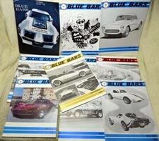 TEN (10) Vintage BLUE BARS Magazine Lot 1972-1974. CORVETTE Club Newsletter.Cars
