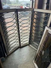 SG4725 three AV price each antique all beveled glass window 21.5 x 48.5