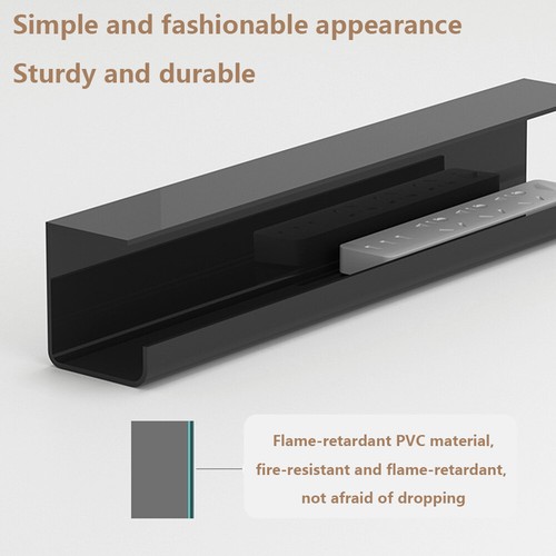 Under Desk Cable Management Tray Cord Organizer for Home Office (Black) - Afbeelding 10 van 11