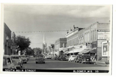 Postcard South Main Street Bloomer Wis WI Wisconsin RPPC | eBay