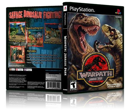 CUSTOM Warpath: Jurassic Park PS1 Replacement  Coverart & Case only.