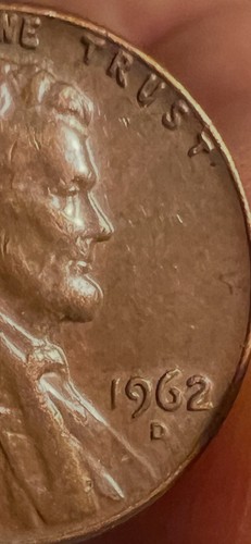 1962D Error Penny ,Filled R In Word, Liberty Die Chip, Extra fine - Picture 3 of 5