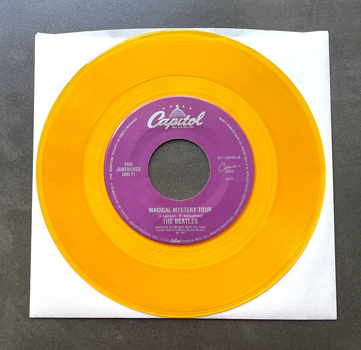 7" The Beatles - Magical Mystery Tour - US Capitol gold vinyl