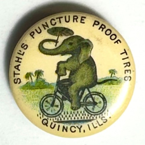 Neumáticos de bicicleta Stahl’s a prueba de pinchazos Quincy Ills perno trasero botón de celuloide de 7/8" - Imagen 2 de 4