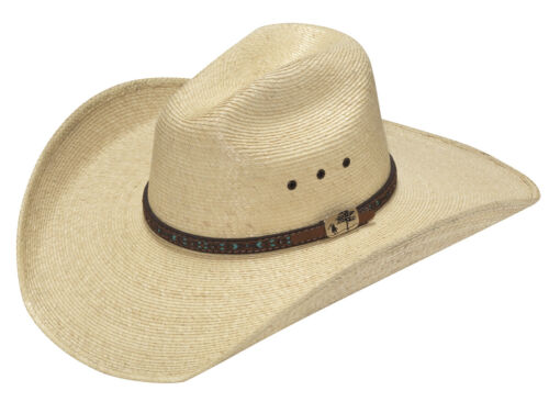 GUS modificato ~cappello da cowboy~ Western -Paglia FOGLIE DI PALMA DI PALMA- Cinturino in pelle - Alamo - Foto 1 di 1