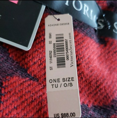 Victoria Secret Pink & Red Blanket THROW NWT fringe ends. Lip design. RV $68 - Picture 3 of 6