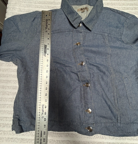 Flax Women Button Front Shirt Linen Cotton Long Sleeve Top Blue Large Casual New - Picture 8 of 9