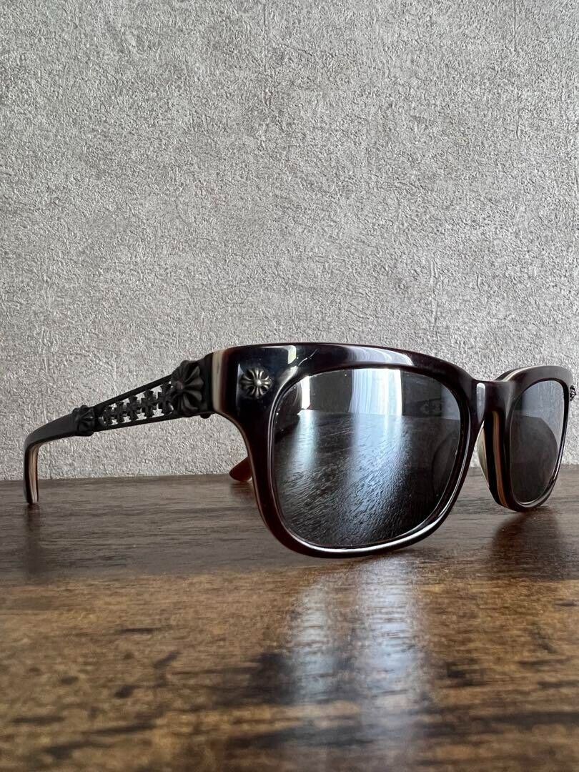 Chrome Hearts instabone Ⅱ Black Brown Eyeglasses 52□20-147 Chrome Hearts instabone Ⅱ Black Brown Eyeglasses 52□20-147