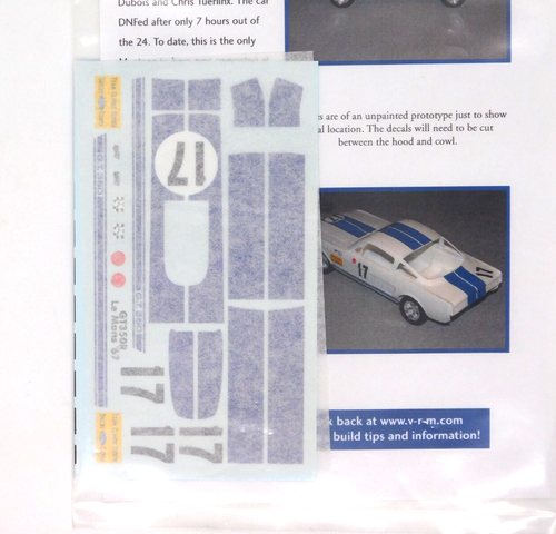 Decal Vintage Racing Miniatures Mustang GT350R Le Mans 1967 1:24 VRM-003 - Picture 2 of 3