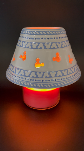Disney Candle Shade Jar Topper Gourmet Mickey Mouse White Blue Ears Cut-Outs - Video 1 of 1