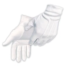 6 Pairs 100% Cotton White Marching Parade Formal Dress Gloves - M~ XL