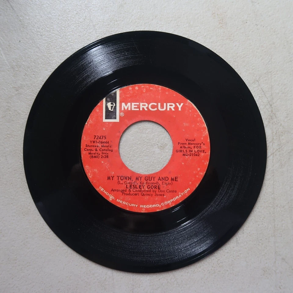 LESLY GORE A GIRL IN LOVE/MY TOWN, MY GUY AND ME MERCURY VINYL 45 VG 19-61 Foto 2 de 2