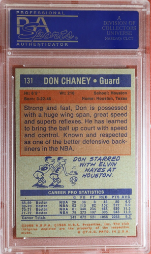 1972 Topps basketball card DON CHANEY #131 PSA 9 MINT (INCREDIBLY RARE CARD) - Picture 2 of 2
