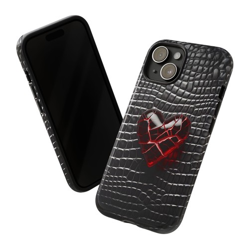 Mock Snakeskin Heart 3D Effect Phone Case - iPhone 16, 15, Samsung S25, S24, 23 - 第 23/106 張圖片