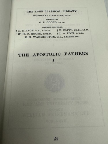 The Apostolic Fathers Volume I & II by Kirsopp Lake 1977 Hardcover - Picture 7 of 11