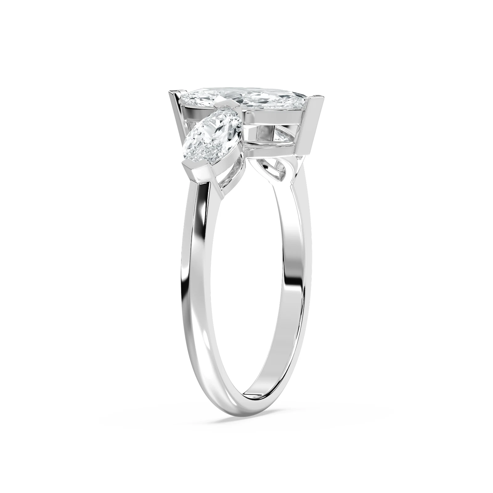 IGI Certified 2.00 Carat F/VS 14k Gold Marquise Cut Lab Grown Diamond Ring image-2