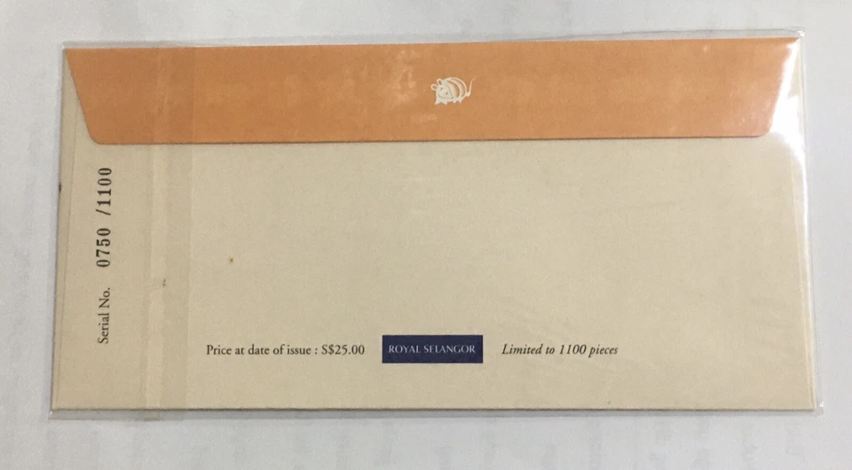 2008 SELANGOR pewter stamp Singapore FDC  Year If Rat - Image 2 of 2