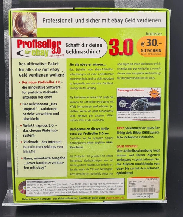 Profiseller 3.0 Ebay IBM CD-Rom PC Software Big Box Franzis Verlag - Bild 3 von 4