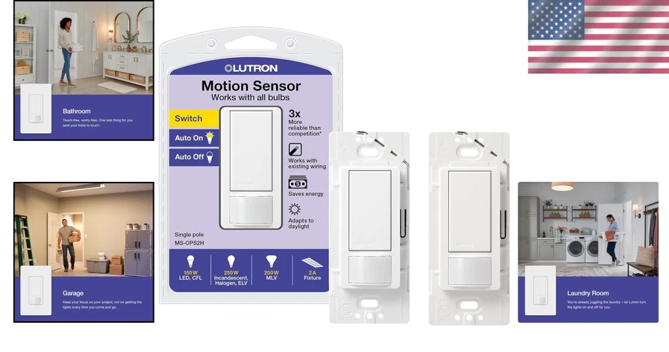 Automatic Light Switch with Motion Sensor for Bathrooms, Laundry, and Garage - Image 2 of 4