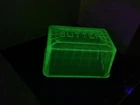 Vintage Block Optic Green Depression Vaseline Uranium Glass Butter Dish Lid Only