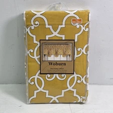 Woburn Geometric Moroccan Trellis Scallop Rod Valance 70"X17" Sunflower Yellow