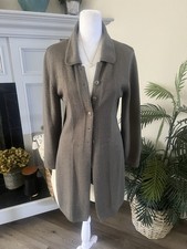 Cárdigan Blazer Peruvian Connection Bebé Lana Alpaca Taupe Botón Delantero Tejido XS
