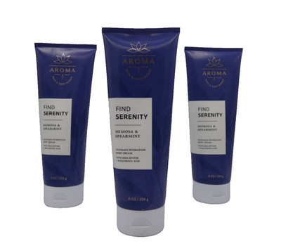 3 BATH & BODY WORKS Find Serenity Mimosa & Spearmint Body Cream AROMATHERAPY