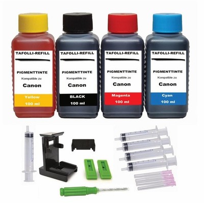 Nachfüllset für Canon PG-560 und CL-561 - 4 x 100 ml Nachfülltinte + Zubehör