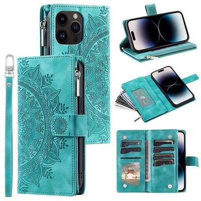 Für iPhone Air 17 16 15 Plus 14 13 12 Pro Max Zip Flip Leder Wallet Cover Case