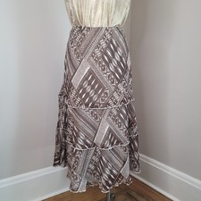 Vtg Y2K Alfred Dunner geometric tiered ruffle midi skirt fairy whimsy size 16
