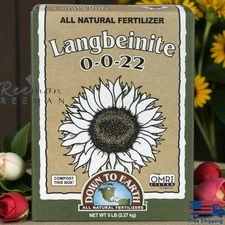 Down to Earth Organic Langbeinite Fertilizer 0-0-22, 5 lbs Free Shipping