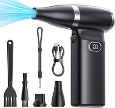 Electric Compressed Air Duster Cordless: 70 MPH High Wind Speed Mini Air Blow...