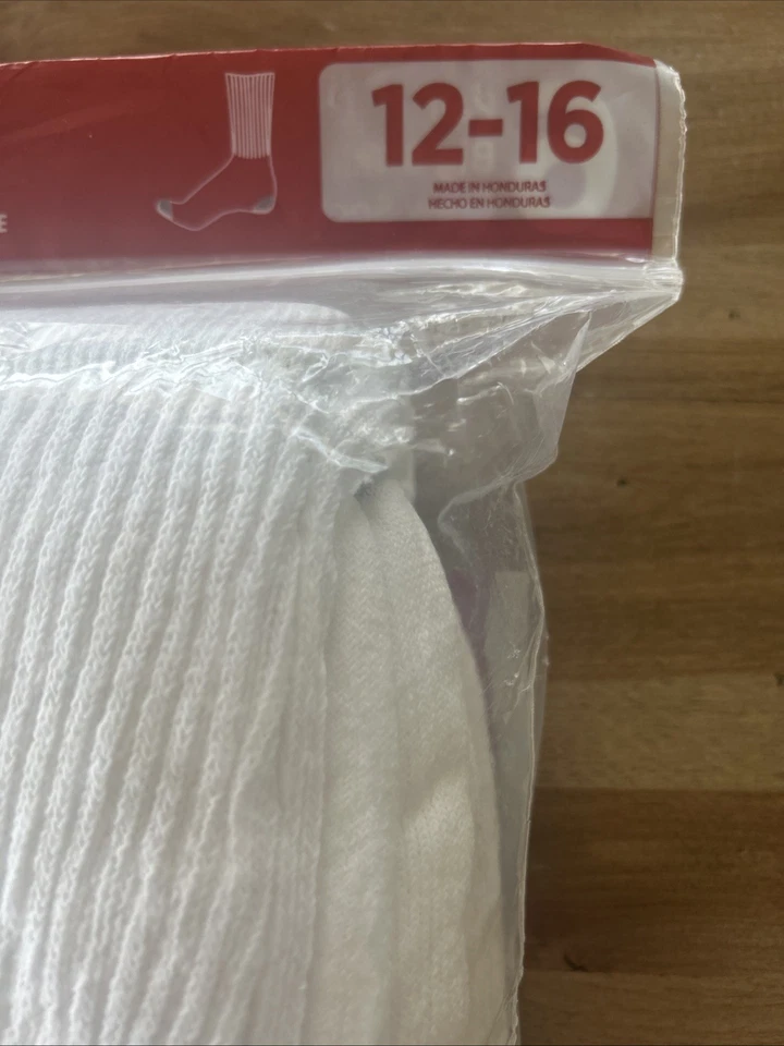 Calcetines vintage Gildan grandes y altos para hombre ~ 6 prs ~ talla 12-16 ~ acolchados ~ EE. UU. NUEVOS CON ETIQUETAS Foto 2 de 4