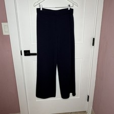 St. John Santana Knit Wool Pants Navy Blue Womens M