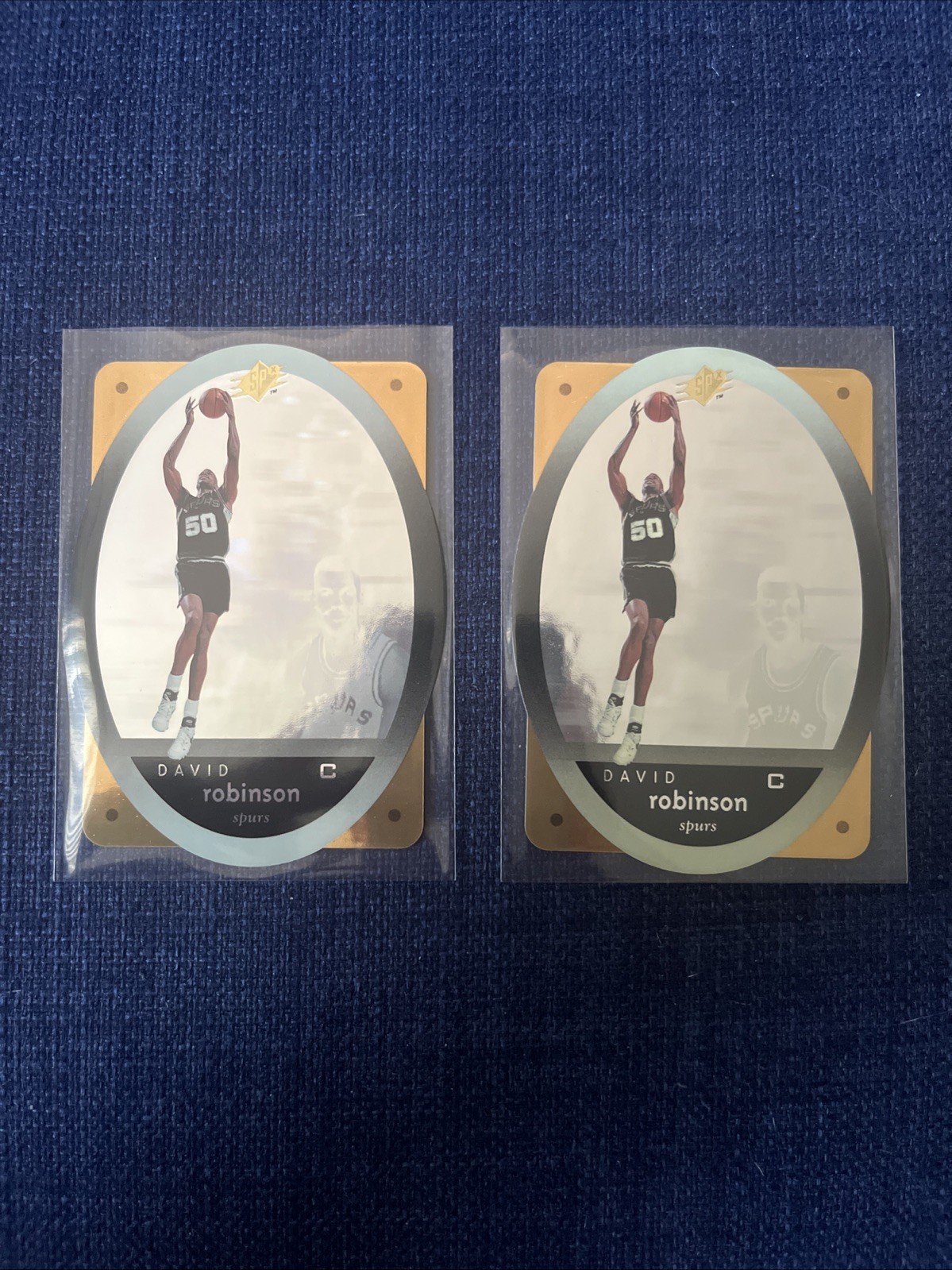 1996 Upper Deck SPx David Robinson Holographic Die Cut Gold #43 2 card