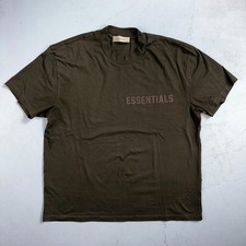 Essentials Fear Of God Brown Puff Print Logo Spell Our Men  s T Shirt XL Boxy