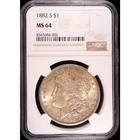 1882S Morgan Dollar NGC MS64 Silver $1 Blast White Better Grade