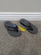 Size 9 Men's Reef Fanning Grey/Light Blue Flip Flop Slip On Thong Sandals