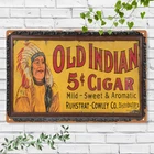 Vintage"Old Indian 5 Smoke" Iron Tin Metal Signs Home Décor Framed Iron Wall Art