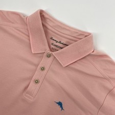 Tommy Bahama Polo Mens Medium Pink Island Zone Supima Vacation Golf Coastal