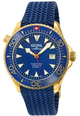 Gevril Men's 48805R Hudson Yards Diver Swiss Automatic SW200 Ceramic Bezel Watch