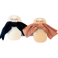 Kit  sch 2pc Oversized Floppy Bow Hair Clip in Black and Pink Duckbill New Lot